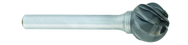 SD-5A -- 1/2 x 1/2 LOC x 1/4 Shank x 2 OAL Ball Shape Carbide Aluminum Cut Burr - Exact Tooling