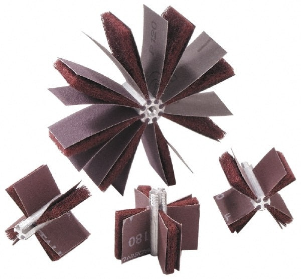 Merit Abrasives - 80 Grit, Nonwoven, Aluminum Oxide Bore Polisher - Medium Grade, 22,000 RPM, Polishes Bores with 1 to 1-1/2" Diam - Exact Tooling