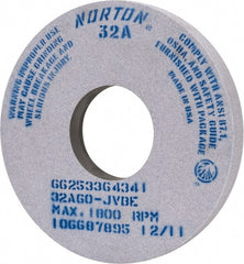 Norton - 14" Diam x 5" Hole x 1-1/2" Thick, J Hardness, 60 Grit Surface Grinding Wheel - Aluminum Oxide, Type 1, Medium Grade, 1,800 Max RPM, Vitrified Bond - Exact Tooling