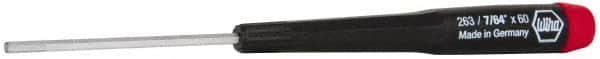 Wiha - 7/64" Precision Miniature Hex Driver - 2-23/64" Bade Length, Tapered Handle, 6-3/4" OAL - Exact Tooling