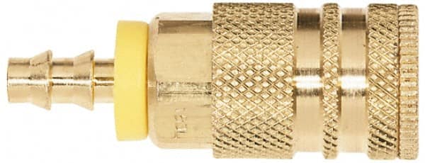 Coilhose Pneumatics - Lock-On Hose Barb Industrial Pneumatic Hose Coupler - Brass, 1/4" Body Diam, 1/4" Hose ID - Exact Tooling