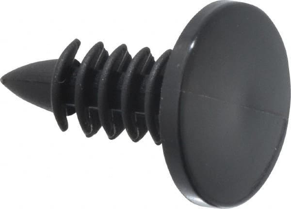 Made in USA - 3/16" Hole Diam, Ratchet Shank, Nylon Panel Rivet - 9/16" Length Under Head, 0.03" to 0.33" Material Thickness, 0.442" Head Diam - Exact Tooling