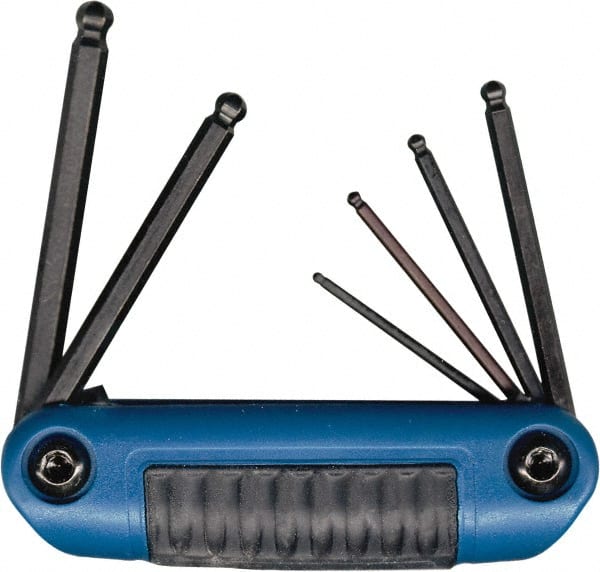 Eklind - 6 Piece Fold-Up Ball End Hex Key Set - Exact Tooling