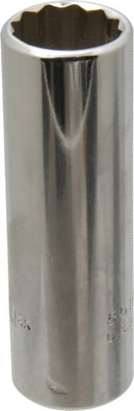 Proto - 3/8" Drive, Deep Hand Socket - 12 Points, 2-3/4" OAL, Chrome Finish - Exact Tooling