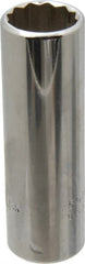 Proto - 3/8" Drive, Deep Hand Socket - 12 Points, 2-3/4" OAL, Chrome Finish - Exact Tooling