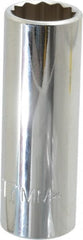 Proto - 3/8" Drive, Deep Hand Socket - 12 Points, 2-3/4" OAL, Chrome Finish - Exact Tooling