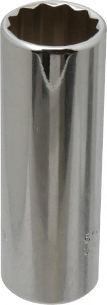 Proto - 3/8" Drive, Deep Hand Socket - 12 Points, 2-3/4" OAL, Chrome Finish - Exact Tooling
