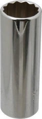 Proto - 3/8" Drive, Deep Hand Socket - 12 Points, 2-3/4" OAL, Chrome Finish - Exact Tooling
