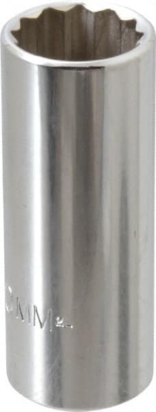Proto - 3/8" Drive, Deep Hand Socket - 12 Points, 2-3/4" OAL, Chrome Finish - Exact Tooling