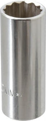 Proto - 3/8" Drive, Deep Hand Socket - 12 Points, 2-3/4" OAL, Chrome Finish - Exact Tooling