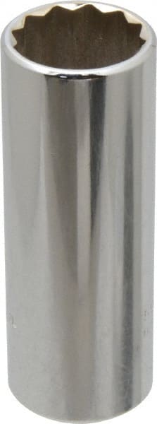 Proto - 3/8" Drive, Deep Hand Socket - 12 Points, 2-3/4" OAL, Chrome Finish - Exact Tooling