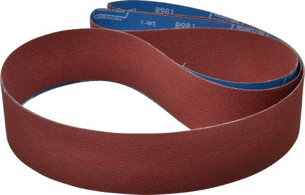 Norton - 3" Wide x 132" OAL, 80 Grit, Ceramic Abrasive Belt - Ceramic, Medium, Coated, Series R981 - Exact Tooling