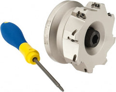 Iscar - 8 Inserts, 3" Cut Diam, 1" Arbor Diam, 0.39" Max Depth of Cut, Indexable Square-Shoulder Face Mill - 0/90° Lead Angle, 1-3/4" High, AP..1003.. & HM90 AP..1003.. Insert Compatibility, Series HM90 - Exact Tooling