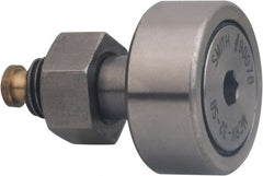 Accurate Bushing - 16mm Roller Diam x 11mm Width, 6mm Stud Diam x 16mm Length, Sealed Stud Cam Follower with Hex - Carbon Steel, 8mm Thread Length, M6 X 1 Thread, 28mm OAL, 6,400 N Dynamic Cap, 8,500 N Static Cap - Exact Tooling