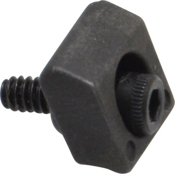 Mitee-Bite - 4-40 Screw Thread, 3/8" Wide x 0.075" High, Smooth Steel Standard Style Screw Mount Toe Clamp - 650 Lb Holding Force, 16" Lb Torque, 1.33 Lb Ft Torque, 0.26" Long Extension, 0.0075" Throw, 8 Clamps in Package - Exact Tooling