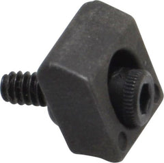 Mitee-Bite - 4-40 Screw Thread, 3/8" Wide x 0.075" High, Smooth Steel Standard Style Screw Mount Toe Clamp - 650 Lb Holding Force, 16" Lb Torque, 1.33 Lb Ft Torque, 0.26" Long Extension, 0.0075" Throw, 8 Clamps in Package - Exact Tooling