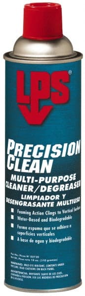 LPS - 18 oz Aerosol Cleaner/Degreaser - Liquid, Biodegradable Cleaner & Degreaser, Unscented - Exact Tooling
