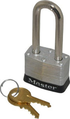 Master Lock - Keyed Alike Retaining Key Conductive Lockout Padlock - 2" Shackle Clearance, 9/32" Shackle Diam, 1-1/4" Body Height x 1-9/16" Body Width, Black, 4 Pins - Exact Tooling