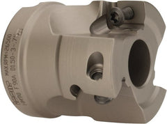 Iscar - 3 Inserts, 1-1/2" Cut Diam, 3/4" Arbor Diam, 0.56" Max Depth of Cut, Indexable Square-Shoulder Face Mill - 0/90° Lead Angle, 1.57" High, AD..1505.. & HM90 AD..1505.. Insert Compatibility, Series HM90 - Exact Tooling