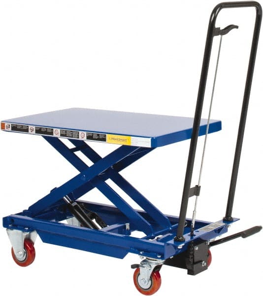 Value Collection - 400 Lb Capacity Hydraulic Scissor Elevating Cart - 8-3/4" to 29" Lift Height, 27-1/2" Platform Length x 17-5/8" Platform Width - Exact Tooling