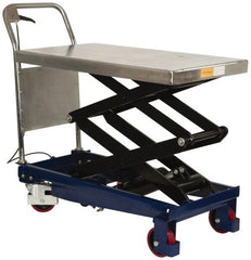 Value Collection - 770 Lb Capacity Hydraulic Scissor Lift Table - 14" to 55-1/2" Lift Height, 35-1/2" Platform Length x 19-1/2" Platform Width - Exact Tooling