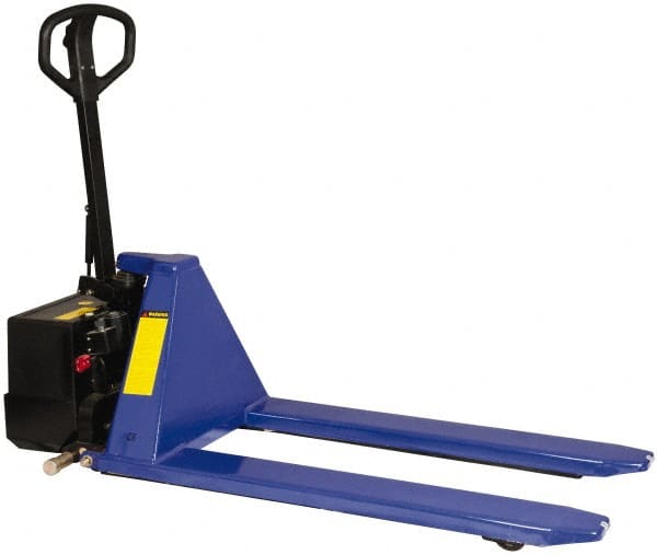 Value Collection - 2,200 Lb Capacity, 31" Lift Height, Battery Operated Lift - 3-1/3" Lowered Height, 13" Load Center, 43-1/4" Fork Length, 26-3/4" Overall Width - Exact Tooling