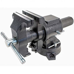 Bessey - 5" Jaw Width x 5" Jaw Opening, 2-1/2" Throat Depth, Bench & Pipe Combination Vise - Exact Tooling