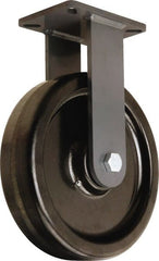 Hamilton - 12" Diam x 3" Wide x 15-1/2" OAH Top Plate Mount Rigid Caster - Phenolic, 3,500 Lb Capacity, Tapered Roller Bearing, 5-1/4 x 7-1/4" Plate - Exact Tooling