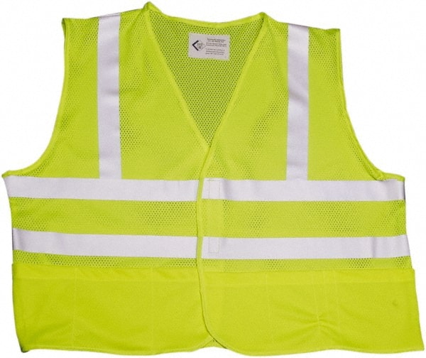 Ability One - High Visibility Vests; Vest Style: Public Safety ; Vest Type: Hi Visibility ; Front Closure: Hook & Loop ; Material: Polyester ; Material Composition: Solid ; Color: Yellow; Lime; Silver - Exact Tooling