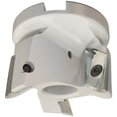 Iscar - 3 Inserts, 80mm Cut Diam, 27mm Arbor Diam, 20.5mm Max Depth of Cut, Indexable Square-Shoulder Face Mill - 0/90° Lead Angle, 50mm High, HM90 APCR 2206.. Insert Compatibility, Through Coolant, Series Helialu - Exact Tooling