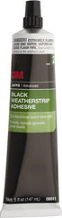 3M - 5 oz Tube Black Weatherstrip Adhesive - Series 08011, 24 hr Working Time, 24 hr Full Cure Time, Bonds to Rubber - Exact Tooling