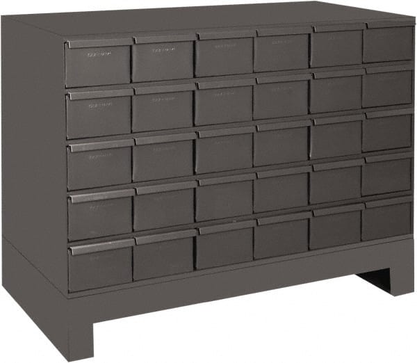 Durham - 30 Drawer, Small Parts Steel Storage Cabinet - 11-3/4" Deep x 34" Wide x 26-7/8" High - Exact Tooling
