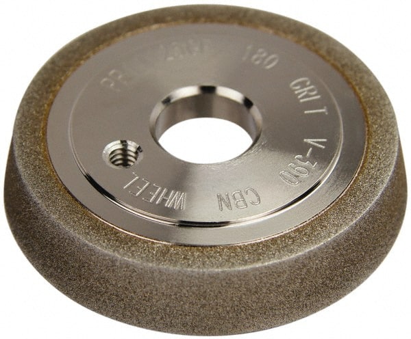 Darex - 3" Diam, 3/4" Hole Size, 1-1/4" Overall Thickness, 180 Grit, Type 12 Tool & Cutter Grinding Wheel - Medium Grade, CBN - Exact Tooling