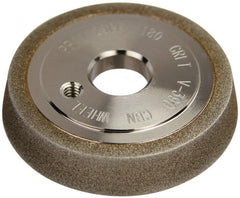 Darex - 3" Diam, 3/4" Hole Size, 1-1/4" Overall Thickness, 180 Grit, Type 12 Tool & Cutter Grinding Wheel - Medium Grade, CBN - Exact Tooling