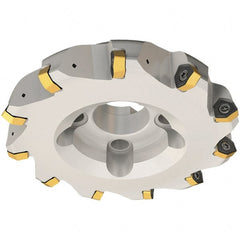 Iscar - 100mm Cut Diam, 32mm Arbor Hole, 3.5mm Max Depth of Cut, 30° Indexable Chamfer & Angle Face Mill - 7 Inserts, H600 WXCU 08 Insert, Right Hand Cut, 7 Flutes, Through Coolant, Series Helido - Exact Tooling