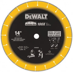 DeWALT - 14" Diam, 1" Arbor Hole Diam, 20 Tooth Wet & Dry Cut Saw Blade - Diamond-Tipped, Standard Round Arbor - Exact Tooling