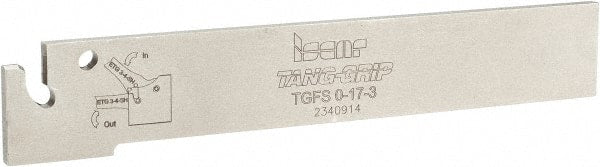 Iscar - 0.6772" Blade Height, 0.098" Blade Width, 4.331" OAL, Neutral Cut, Single End Indexable Cut-Off Blade - TGFS Blade, Tang-Grip Series - Exact Tooling