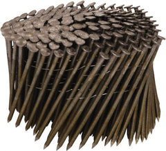 Stanley Bostitch - 11 Gauge 0.12" Shank Diam 3-1/4" Long Framing Nails for Power Nailers - Steel, Bright Finish, Ring Shank, Coil Wire Collation, Round Head, Chisel Point - Exact Tooling