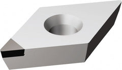 Sandvik Coromant - DCMW32.51 FP Grade CD05 Polycrystalline Diamond (PCD) Turning Insert - Uncoated, 55° Diamond, 3/8" Inscr Circle, 5/32" Thick, 1/64" Corner Radius - Exact Tooling