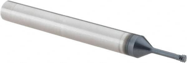 Iscar - M3x0.50 ISO, 0.093" Cutting Diam, 3 Flute, Solid Carbide Helical Flute Thread Mill - Internal Thread, 2-1/2" OAL, 1/4" Shank Diam - Exact Tooling