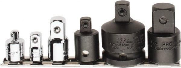 Proto - 6 Piece Socket Adapter Set - 3/8F x 1/4M, 1/4F x 3/8M, 3/8F x 1/2M, Impact 1/2F x 3/8M, 1/2F x 3/4M, 3/4F x 1/2M - Exact Tooling