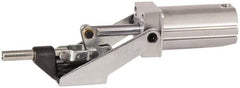 De-Sta-Co - 16,000 Lb Capacity, 2" Plunger Travel, 5/8-11 x 5/8" Plunger, 1/8 NPT Port, 5,522 N at 5 Bar, Air Power Straight Line Action Clamp - 2.63" Centerline Height, 20.56" Overall Closed Length x 7.21" Overall Closed Height, 145 Max psig, 14 to 194°F - Exact Tooling