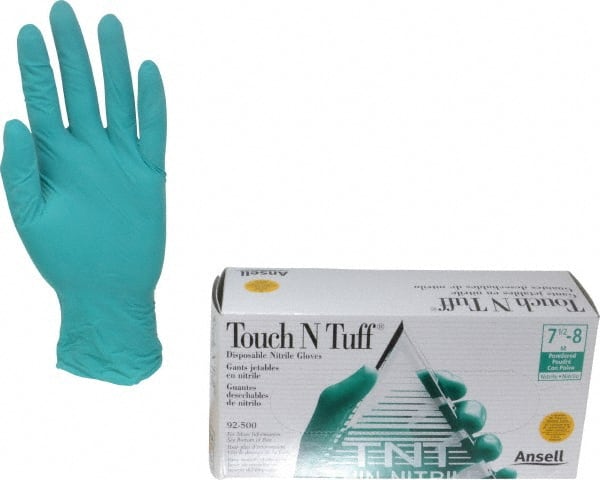 Ansell - Size M, 5 mil, Industrial Grade, Powdered Nitrile Disposable Gloves - Exact Tooling