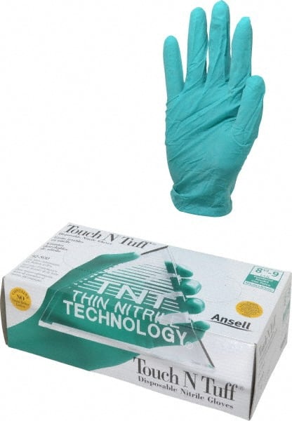 Ansell - Size L, 5 mil, Industrial Grade, Powdered Nitrile Disposable Gloves - Exact Tooling