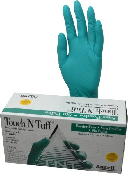 Ansell - Size M, 5 mil, Industrial Grade, Powder Free Nitrile Disposable Gloves - Exact Tooling