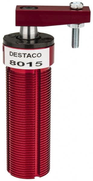 De-Sta-Co - 25 Lb Clamping Force, Right Hand Swing, 21.59mm Total Stroke, Single-Acting Pneumatic Swing Clamp - 10-32 Port, 72.9mm Body Length x 31.8mm Body Width, 4.1 cm3 (Clamp), 130 Max psi - Exact Tooling