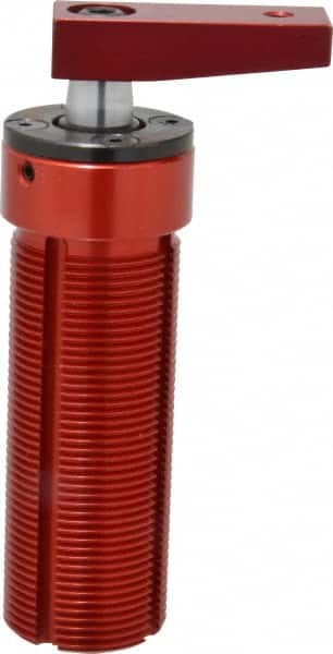 De-Sta-Co - 25 Lb Clamping Force, Left Hand Swing, 21.59mm Total Stroke, Single-Acting Pneumatic Swing Clamp - 10-32 Port, 72.9mm Body Length x 31.8mm Body Width, 4.1 cm3 (Clamp), 130 Max psi - Exact Tooling