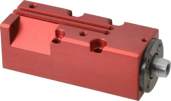 De-Sta-Co - 25 Lb Clamping Force, Right Hand Swing, 21.59mm Total Stroke, Single-Acting Pneumatic Swing Clamp - 10-32 Port, 85.6mm Body Length x 19.05mm Body Width, 4.1 cm3 (Clamp), 130 Max psi - Exact Tooling