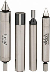 Fowler - 3/8 Inch Shank Diameter, 0.0002 Inch Accuracy, Double, Single End, Edge Finder Set - 0.5 Inch Head Diameter, Conical, Cylindrical Head Type, Includes 4 Attachments, Wooden Case, 4 Pieces - Exact Tooling