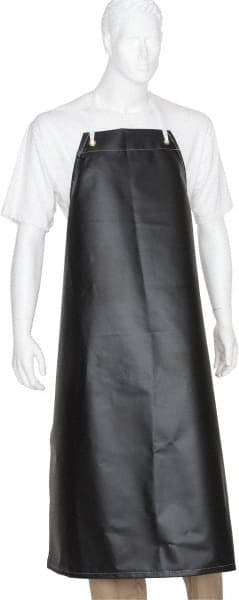 Ansell - 35" Wide x 45" Long x 17 mil Thick Chemical Resistant Bib Apron - Nitrile Blend, Black, Resists Chemicals, Oils - Exact Tooling